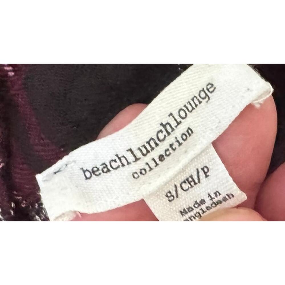 BLL beach lunch lounge Womens Button Front Small Purple Plaid - Picture 6 of 8